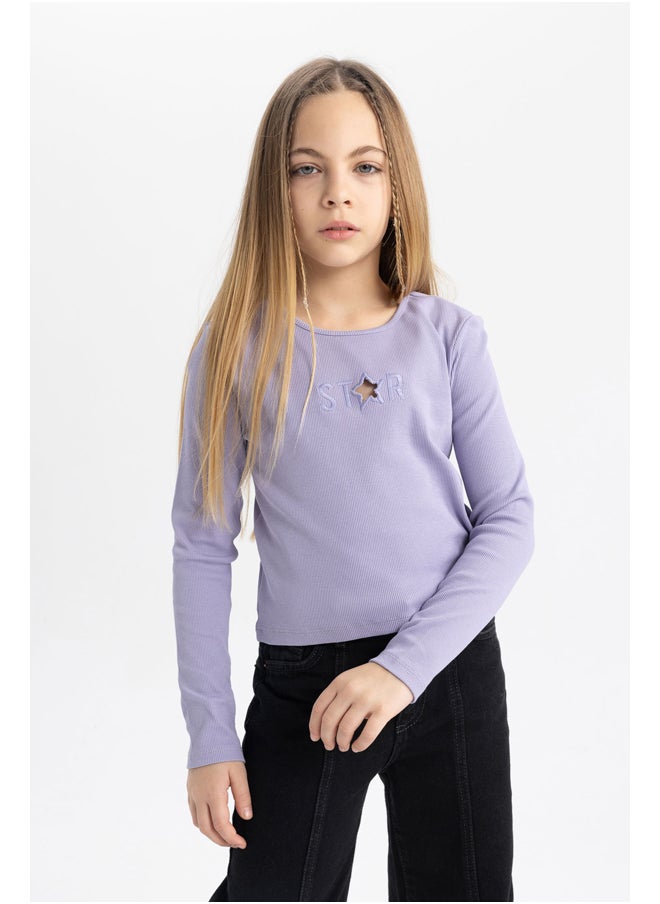 DeFacto - Girl Crop Top Crew Neck Knitted Long Sleeve Body - Image 1