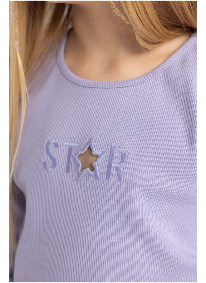 DeFacto - Girl Crop Top Crew Neck Knitted Long Sleeve Body - Image 1