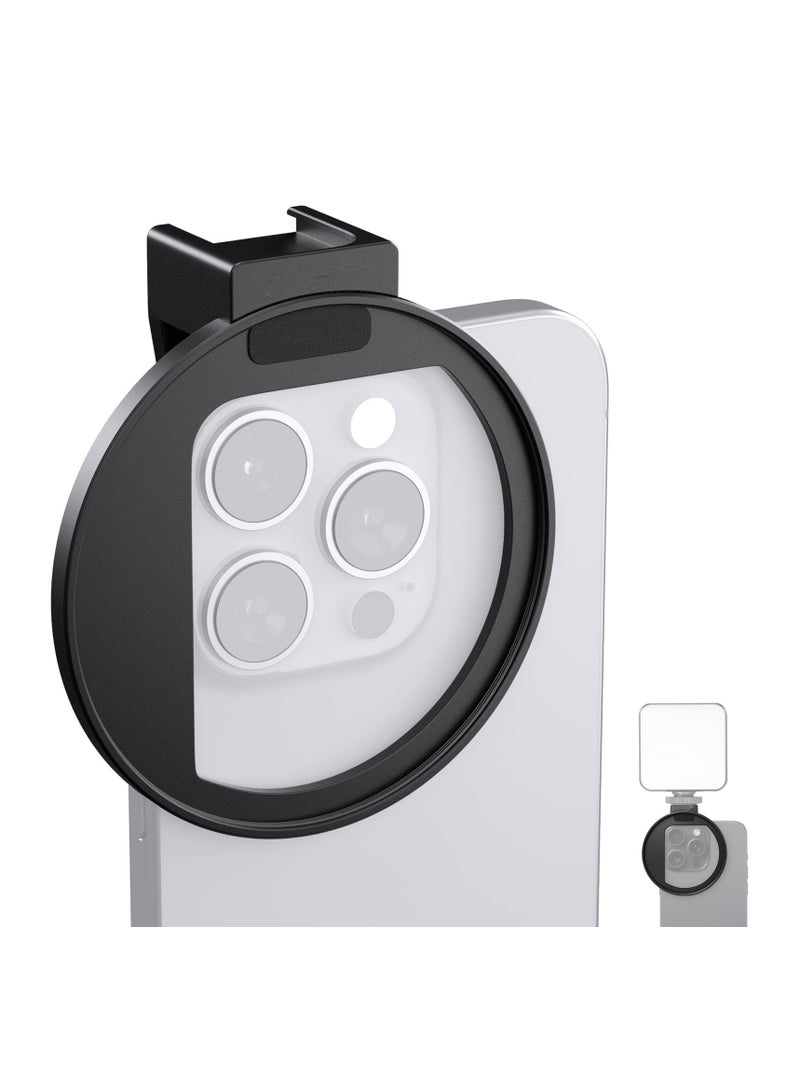 Upgraded 67mm Phone Filter Mount Threaded Lens Filter Clip with Cold Shoe Mount, Upgraded Phone Clip, Compatible with iPhone 15 Pro Max 15 Plus 14 13 Samsung Galaxy S22 S23 Ultra, LA006 - Image 1