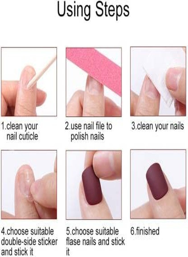 AIYI 24 Pieces Designer Black Stone Almond Fake Finger Nails With Glue & Glue Sticker Black (Pack Of 24) - Image 3