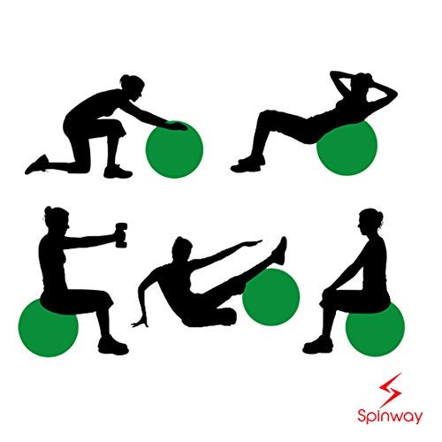 Spinway Gym Ball Non-Slip Stability Ball - Anti Burst Yoga Ball-Heavy Duty Balance Ball-Extra Thick Fitness Ball,65 cm (1100 Gram), Red | for Office,Home & Gym - Image 2