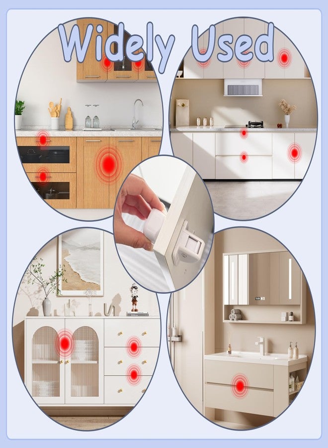 Kimitimi 8-Pack Baby Proofing Magnetic Cabinets Locks, Childproof Safety Locks Cupboard Baby Locks Latches to Cabinets & Drawers for Home Kitchen Bathroom - 8 Locks & 1 Keys - Image 3