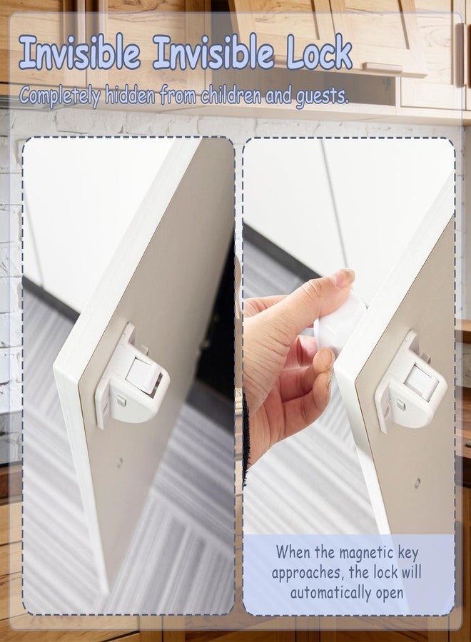 Kimitimi 8-Pack Baby Proofing Magnetic Cabinets Locks, Childproof Safety Locks Cupboard Baby Locks Latches to Cabinets & Drawers for Home Kitchen Bathroom - 8 Locks & 1 Keys - Image 5