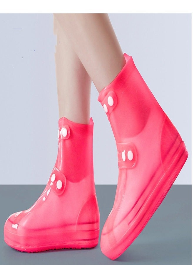 Loquat Children's Mid Tube Rain Boots Pink  - Image 2