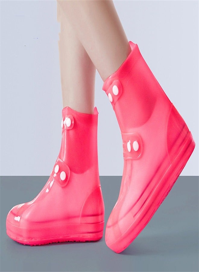 Loquat Children's Mid Tube Rain Boots Pink  - Image 1