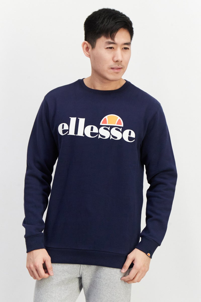Ellesse ملابس رياضية للرجال بأكمام طويلة مناسبة، سويت شيرت خارجي، مجموعة بحرية - Image 1