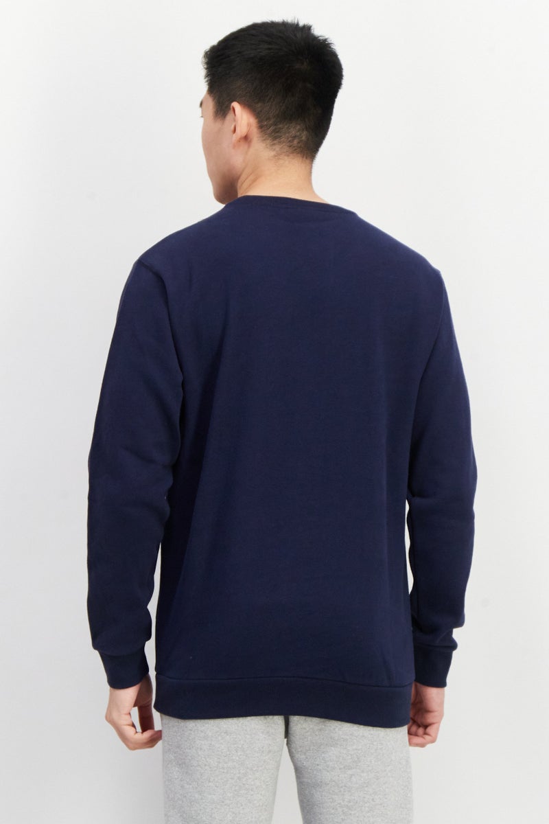 Ellesse Men Sportswear Fit Long Sleeves Outdoor Sweatshirt, Navy Combo - Image 4