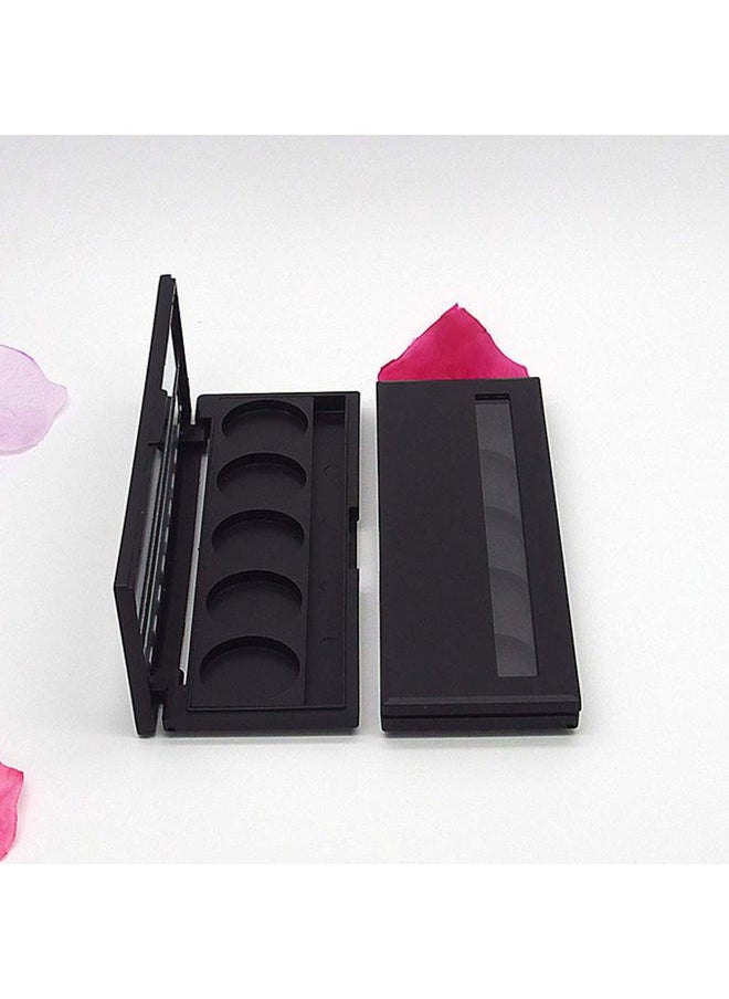 Teensery 2 Pcs 5 Grids Empty Eyeshadow Palette Cosmetics Makeup Storage Container DIY Eye Shadow Palette Case with Mirror and Window for Blush Eyebrow Powder Lipstick, Inner Diameter 26mm  - Image 2