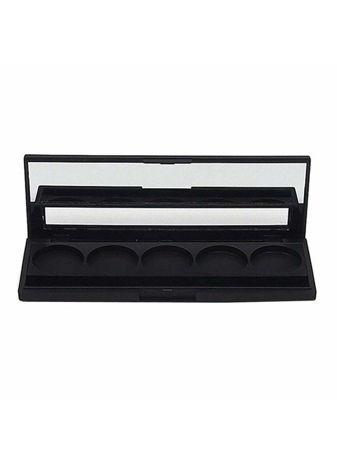 Teensery 2 Pcs 5 Grids Empty Eyeshadow Palette Cosmetics Makeup Storage Container DIY Eye Shadow Palette Case with Mirror and Window for Blush Eyebrow Powder Lipstick, Inner Diameter 26mm  - Image 1