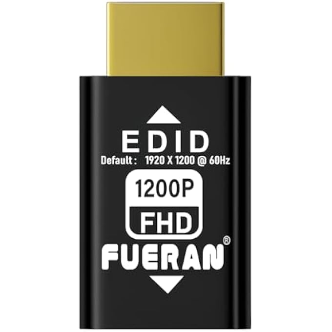 FUERAN HDMI EDID EMULATOR ADAPTER, 4K PASSTHROUGH, PLUG & PLAY, COMPATIBLE WITH MAC, THUNDERBOLT TO HDMI, SWITCHES, AV RECEIVERS, EXTENDERS (1920X1200@60HZ-HEI) - Image 1