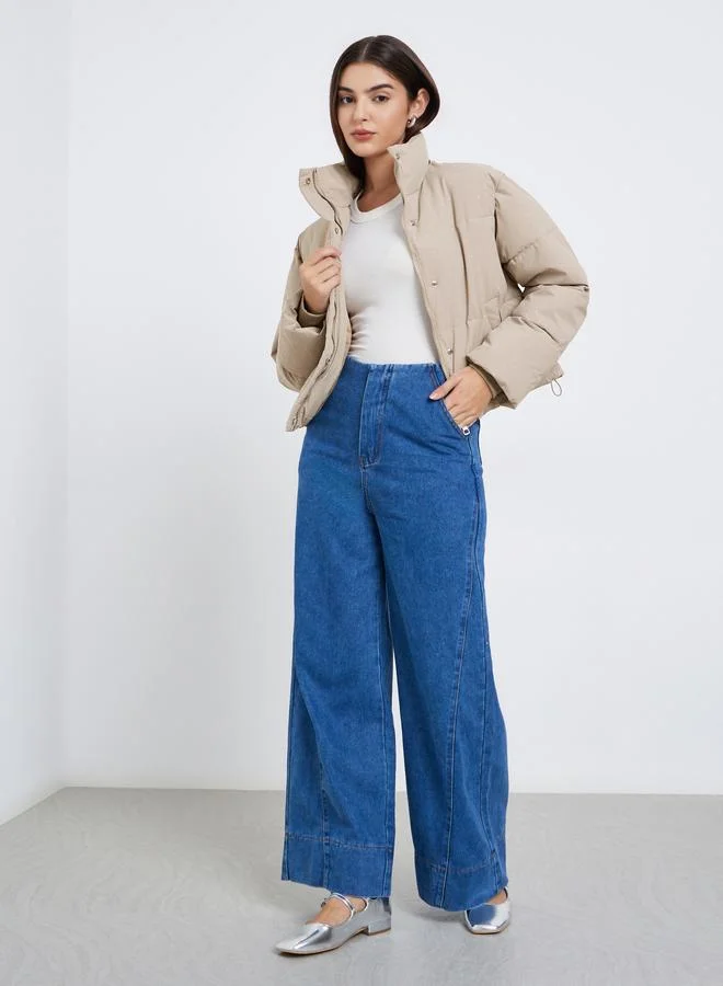 ستايلي جاكيت مبطن مزين بقصة عادية