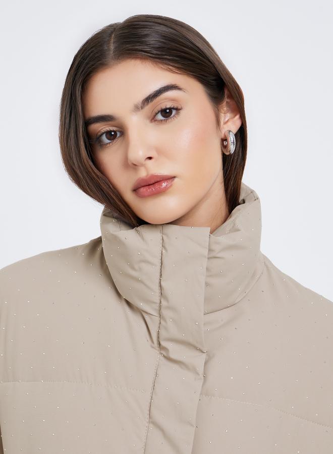 ستايلي جاكيت مبطن مزين بقصة عادية - Image 4