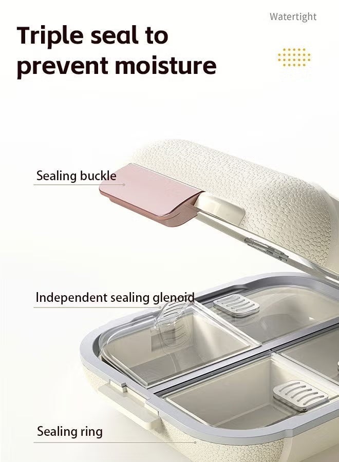 منظم الأدوية اليومي المحمول، بحاويات كبيرة لأسبوع كامل (٧ شبكات) - لحفظ وتنظيم الحبوب والمكملات الغذائية وزيت السمك - Image 2