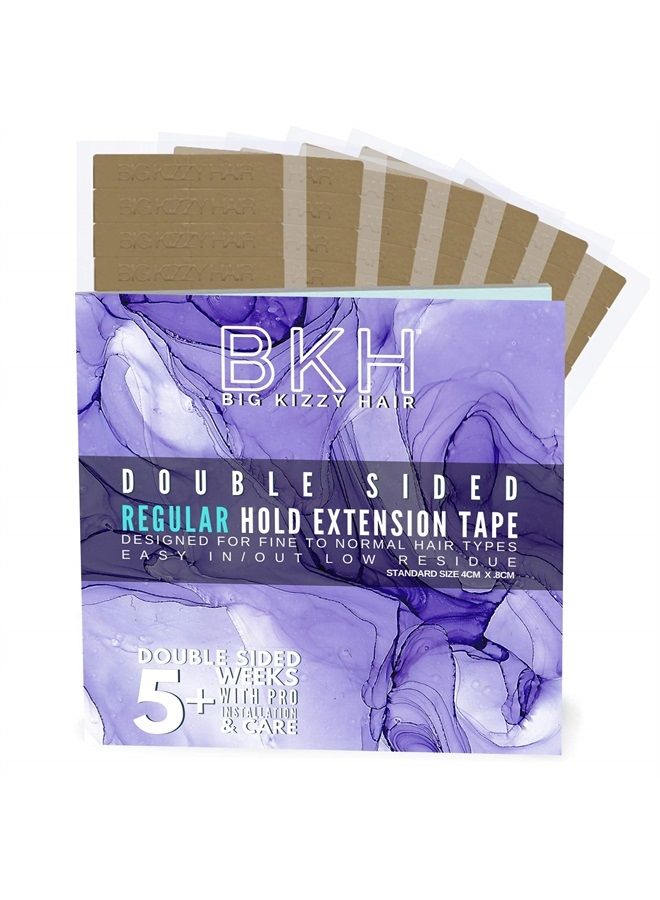 Big Kizzy Hair Extensions Tape - Regular Hold - Fits Most Tape in Hair Extensions, 4cm x .8cm Tape for Extensions, Professional Double Sided Extension Tape - Image 1