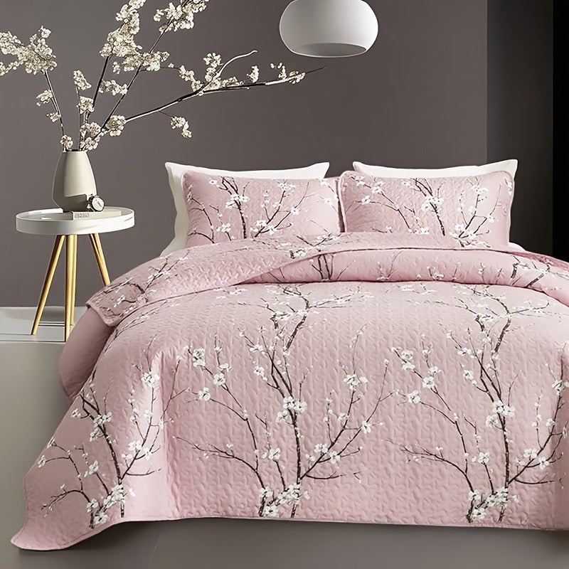 2/3pcs Aesthetic Chinese Style Printed Durable Quilted Bedspread Set (1 Bedspread + 1/2 Pillowcases, Pillow Core Not Included), Queen And King Size Home Dormitory HD Printing. Breathable And Easy to Care for - Image 3