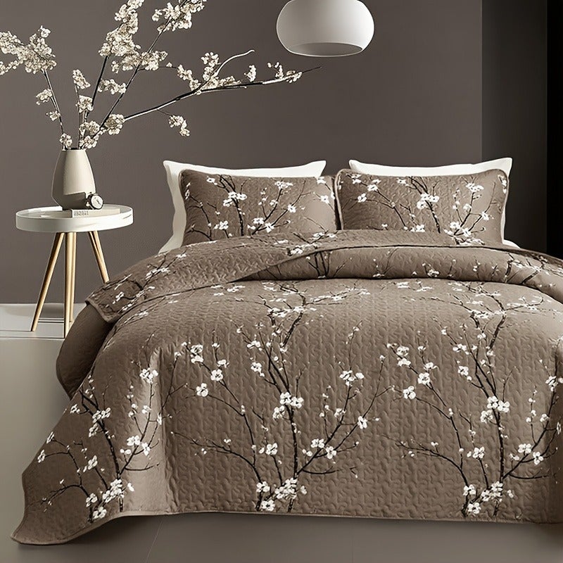 2/3pcs Aesthetic Chinese Style Printed Durable Quilted Bedspread Set (1 Bedspread + 1/2 Pillowcases, Pillow Core Not Included), Queen And King Size Home Dormitory HD Printing. Breathable And Easy to Care for - Image 2