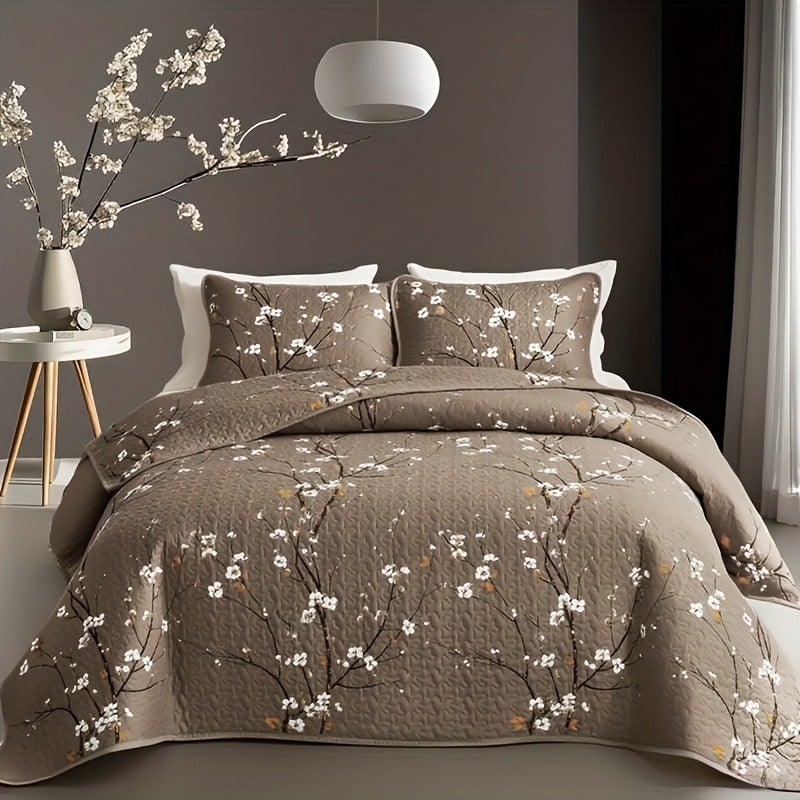 2/3pcs Aesthetic Chinese Style Printed Durable Quilted Bedspread Set (1 Bedspread + 1/2 Pillowcases, Pillow Core Not Included), Queen And King Size Home Dormitory HD Printing. Breathable And Easy to Care for - Image 4