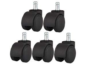 Breewell Twin Castor Wheels for Office Chairs Furniture Set of 5 Pin Type - Image 2