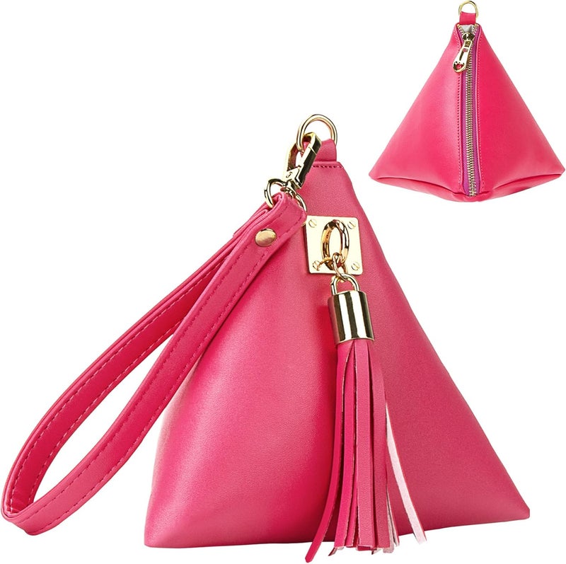 PG6 Women Synthetic Leather Clutch Wallet Triangle Wristlet Purse with Wrist Strap - Image 1