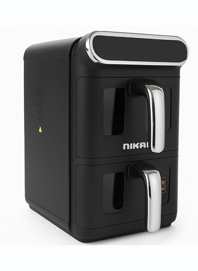 Nikai 11L Air Fryer | 2460W, Dual Basket (5.5L x 2) with Independent Cooking Zones, Digital Touch Control, 360° Rapid Air Circulation, Transparent Viewing Windows, Oil-Free Healthy Fryer for Family Meals - NAF1188DX 11 L 2460 W NAF1188DX black - Image 2