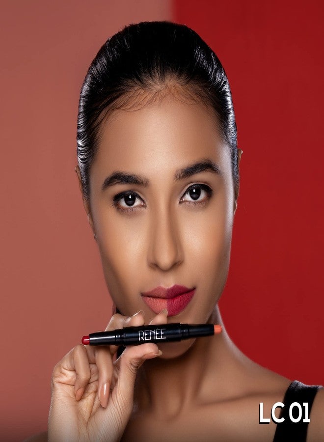 RENEE 2 In 1 Transfer Not Crayon LC 01, 4gm| Long Lasting & Smudge Proof Formula| Matte Lip Color with 1 Light & Dark Shades| Enriched with Shea Butter - Image 5
