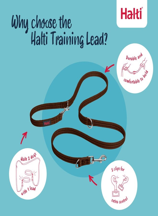 Halti Training Leash - Multifunctional Double-Ended Dog Leash, Ideal for Anti-Pulling Dog Training. Lightweight & Durable. Suitable for Small to Medium Dogs & Puppies (Size Small, Deep Walnut, 2m) - Image 3