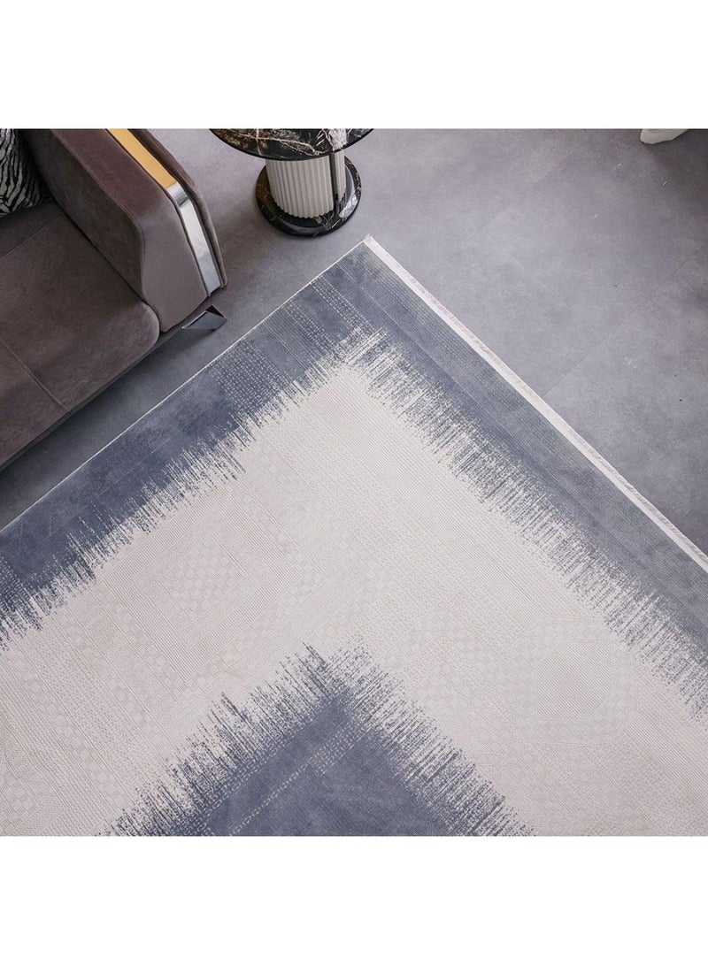 DANUBE HOME Luxura Artsilk Modern Contemporary Rug  Acrylic Area Rug Floor Covering L180xW120cm-Blue  - Image 1
