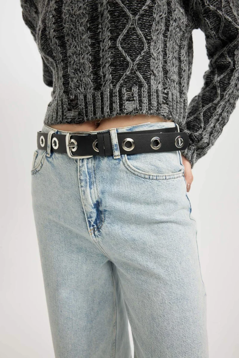 ديفاكتو Woman Faux Leather Denim Belt