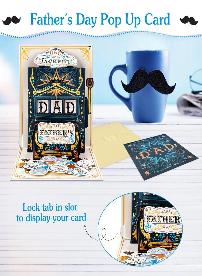 FLYAB Fathers Day Pop Up Card - 3D Happy Father's Day Gifts Funny Greeting Card for Dad Gifts from Daughter Son Present for Husband Grandpa from Wife Grandkids - Image 2