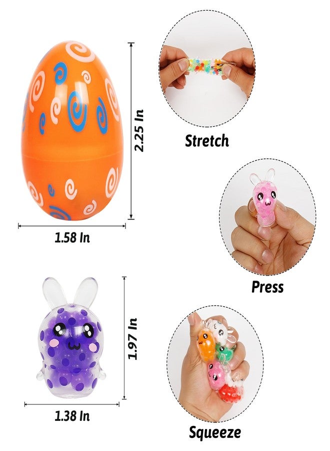 ONEVIVE 24 Pack Easter Bunny Mini Squeeze Balls Prefilled in Easter Eggs,Squishy Stress Relief Fidget Toys for Egg Hunt Easter Party Favors for Kids Boys Girls Easter Basket Stuffers - Image 2