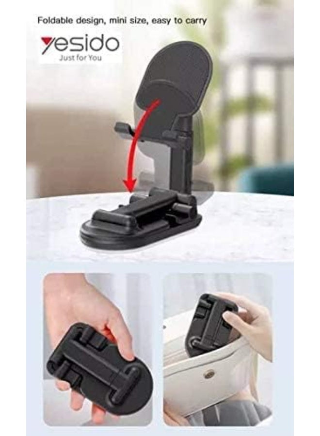 Yesido C85 Mini Foldable Desktop Holder – Adjustable Aluminum Alloy Mobile & Tablet Stand – Premium Quality, Lightweight & Portable Phone Holder - Image 3