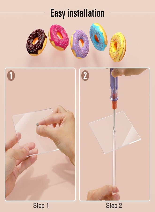 Suneerplay Donut Stand Acrylic 4 Pack, Clear Bagel Holder Stand, Donut Tower Stand, Donut Display Stand for Dessert Table, Doughnut Holder for Birthday, Wedding, Baby Shower, Christmas, Party - Image 3