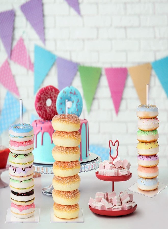 Suneerplay Donut Stand Acrylic 4 Pack, Clear Bagel Holder Stand, Donut Tower Stand, Donut Display Stand for Dessert Table, Doughnut Holder for Birthday, Wedding, Baby Shower, Christmas, Party - Image 4