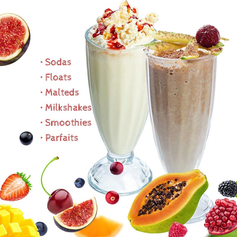 Risello Risello Riseeo Milkshake Falooda Glass Mugs Desert Juice Glass IceCream Glass Juice Glass Water Glass Wine Glass Beer Glass Set Of 2 350 ML - Image 4