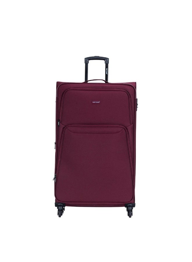 VIPTOUR 4-Piece Fabric Softside Luggage Set with 360° Spinner Wheels & Number Lock – Durable Polyester Travel Trolley Bag (20’’ / 24’’ / 28’’ / 32’’) - BURGUNDY - Image 2