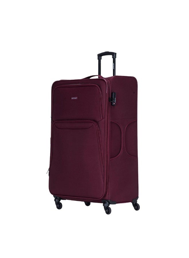 VIPTOUR 4-Piece Fabric Softside Luggage Set with 360° Spinner Wheels & Number Lock – Durable Polyester Travel Trolley Bag (20’’ / 24’’ / 28’’ / 32’’) - BURGUNDY - Image 4