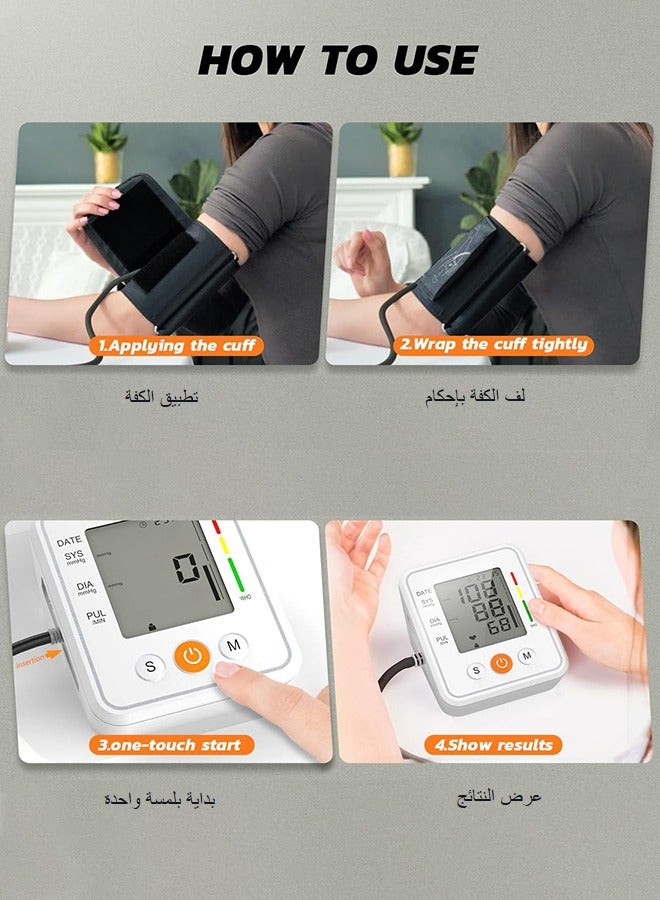 ماركة غير محددة ضغط الدم مراقب التلقائي الاستخدام المنزلي آلة الكفة شاشة LCD البث الصوتي للكبار الذراع أداة BP الرقمية  - Image 2