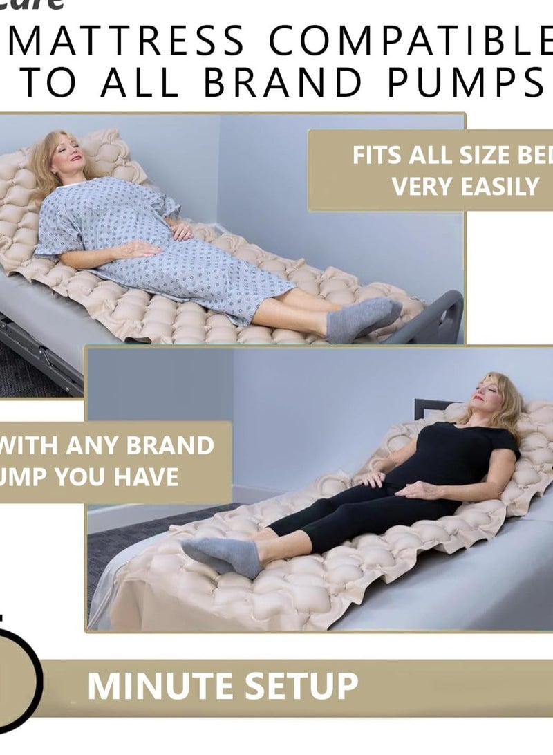 Anti-Decubitus Bubble Air Mattress – Pressure Ulcer Relief Airbed for Bed Sore Patients, Lightweight & Comfortable (6×3 ft) - Image 2