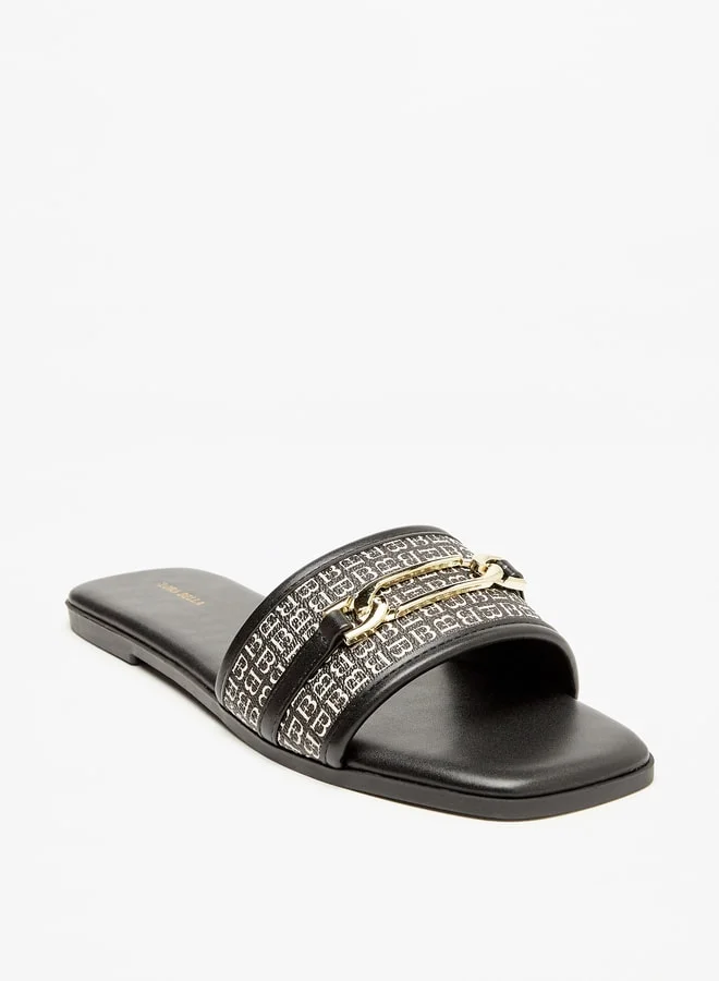 فلورا بيلا من شو إكسبرس Womens Monogram Print Slip-On Flat Sandals