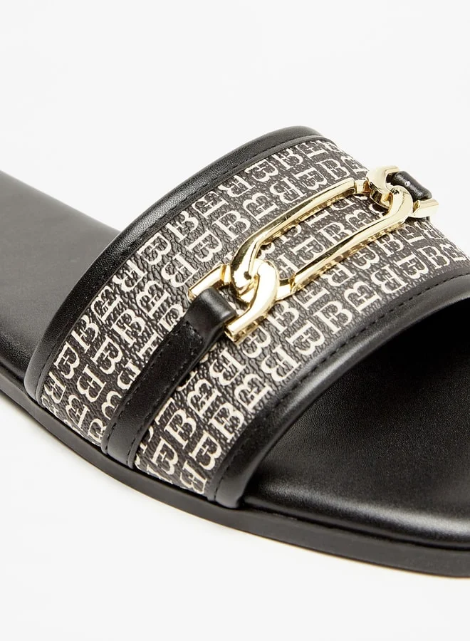 فلورا بيلا من شو إكسبرس Womens Monogram Print Slip-On Flat Sandals