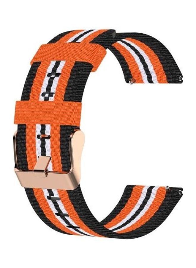 NIBEMINENT Replacement Strap For Garmin Vivoactive 3 Black/Orange - Image 2