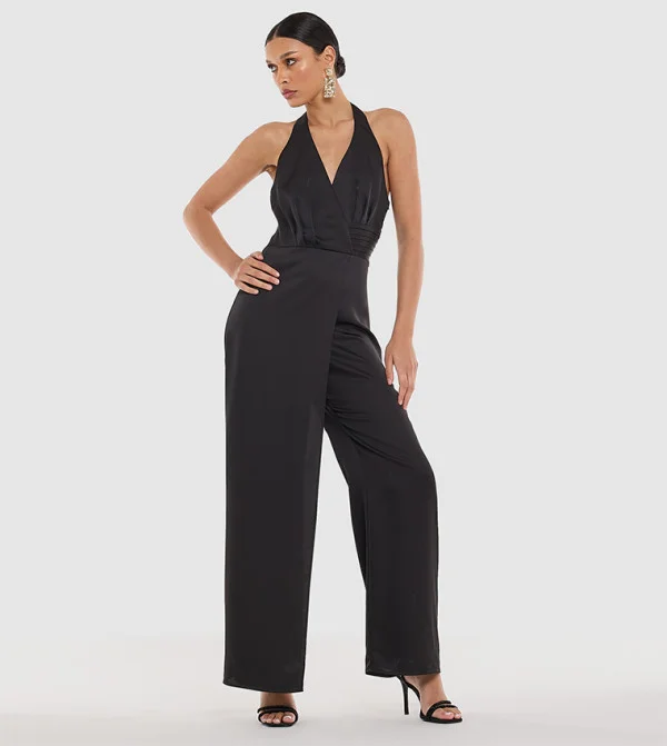 BCBG BCBG Halter Neck Satin Dress