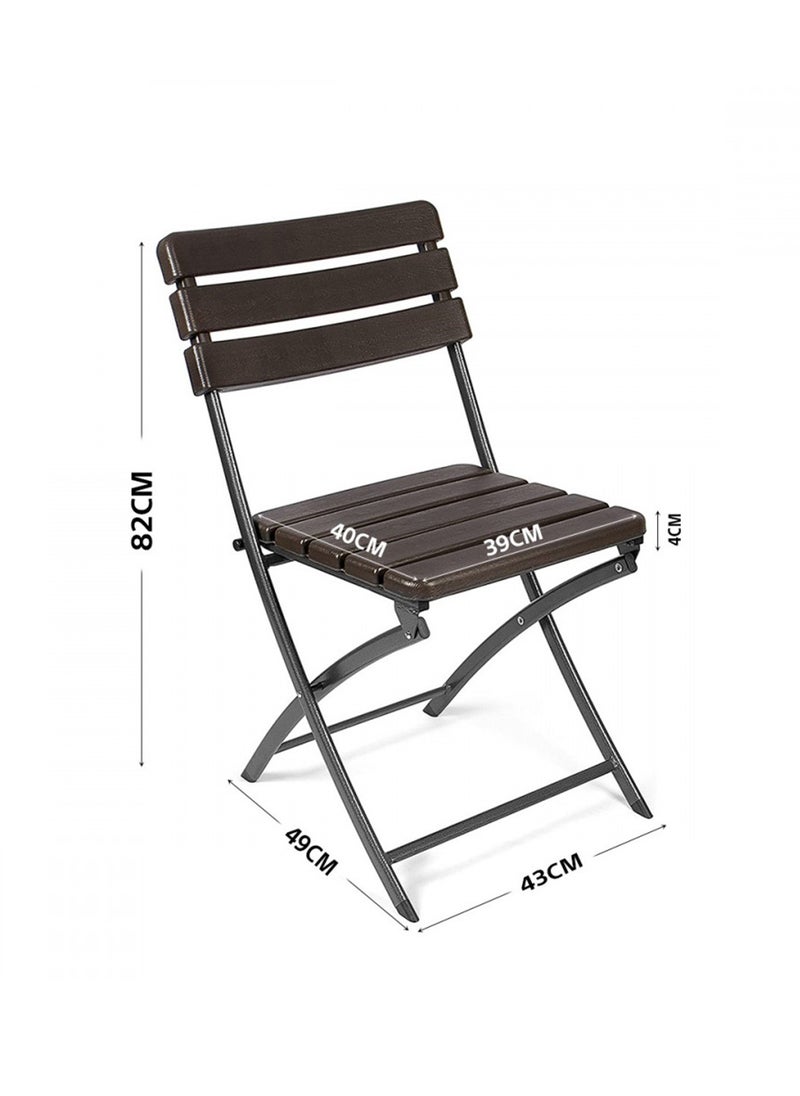 SunBoat Commerce - ‎3-Piece Folding Bistro Table Chairs Set ‎‎HDPE Wood Grain Series - Image 1