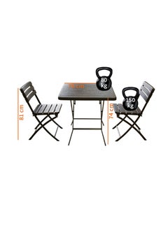 SunBoat Commerce ‎3-Piece Folding Bistro Table Chairs Set ‎‎HDPE Wood Grain Series  - Image 5