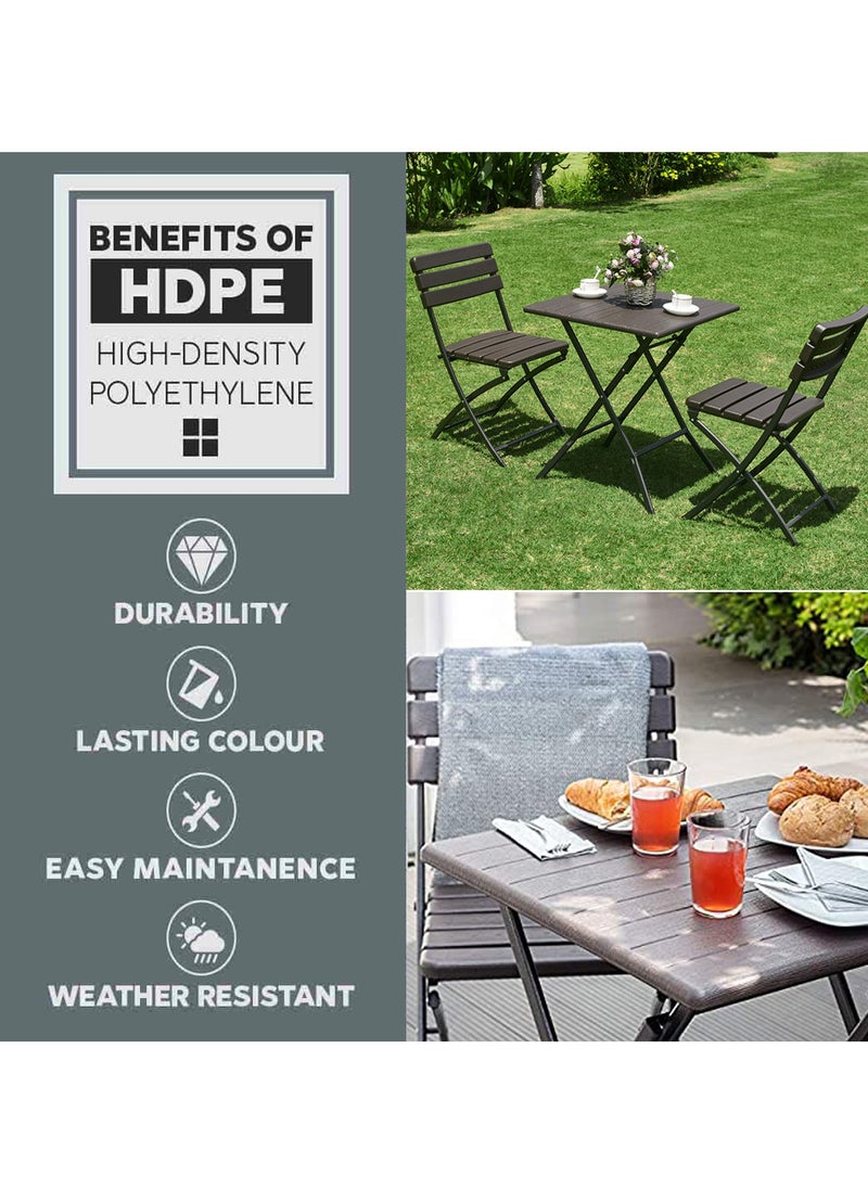 SunBoat Commerce - ‎3-Piece Folding Bistro Table Chairs Set ‎‎HDPE Wood Grain Series - Image 1