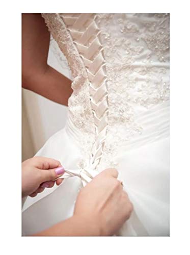 QRBTSCL Women's Wedding Dress Zipper Replacement Adjustable Fit Satin Corset Back Kit Lace up for Prom Dress Ivory 18 Inches - Image 2