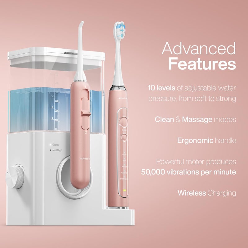AquaSonic Home Dental Center PRO â€“ Brushing & Flossing Made Easy â€“ Brush & Floss â€“ Power Toothbrush & Water Flosser â€“ Whiter Teeth & Healthier Gums - Image 2