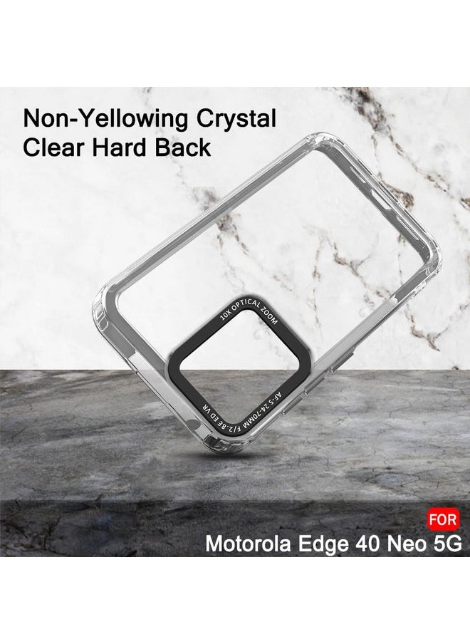 ذا جيفت كارت - جراب خلفي مقاوم للصدمات من TheGiftKart لهاتف Motorola Edge 40 Neo 5G | إطار أنيق للكاميرا | أزرار مطلية | جراب خلفي صلب شفاف للغاية لهاتف Moto Edge 40 Neo 5G (TPU & PC، مصد مدخن) - Image 1