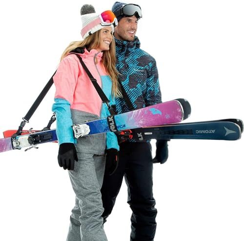 Volk Ski Strap and Pole Carrier - 2 Sets per Pack - Skiing Accessory for Easy Transportation of Your Ski Gear - Feel Comfortable Walking to and From the Mountain - Adjustable Size - Image 1