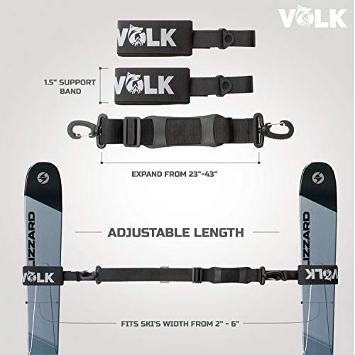 Volk Ski Strap and Pole Carrier - 2 Sets per Pack - Skiing Accessory for Easy Transportation of Your Ski Gear - Feel Comfortable Walking to and From the Mountain - Adjustable Size - Image 5